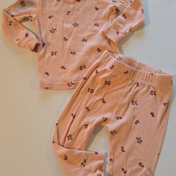 Old Navy Peach Floral.Pajama Set 18-24mos - Picture 1 of 5